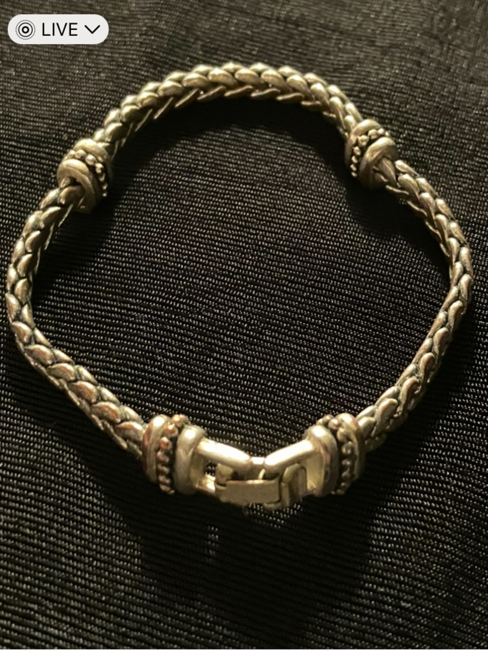 New David Yurman Style Silver Braided Link Bracelet